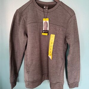 Spyder Active Men's Dark Gray Long Sleeve Fleece Lined Crewneck Sweatshirt Small